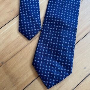 Stefano Ricci Classico Italia Navy Blue Geometric Silk Tie Made in Italy